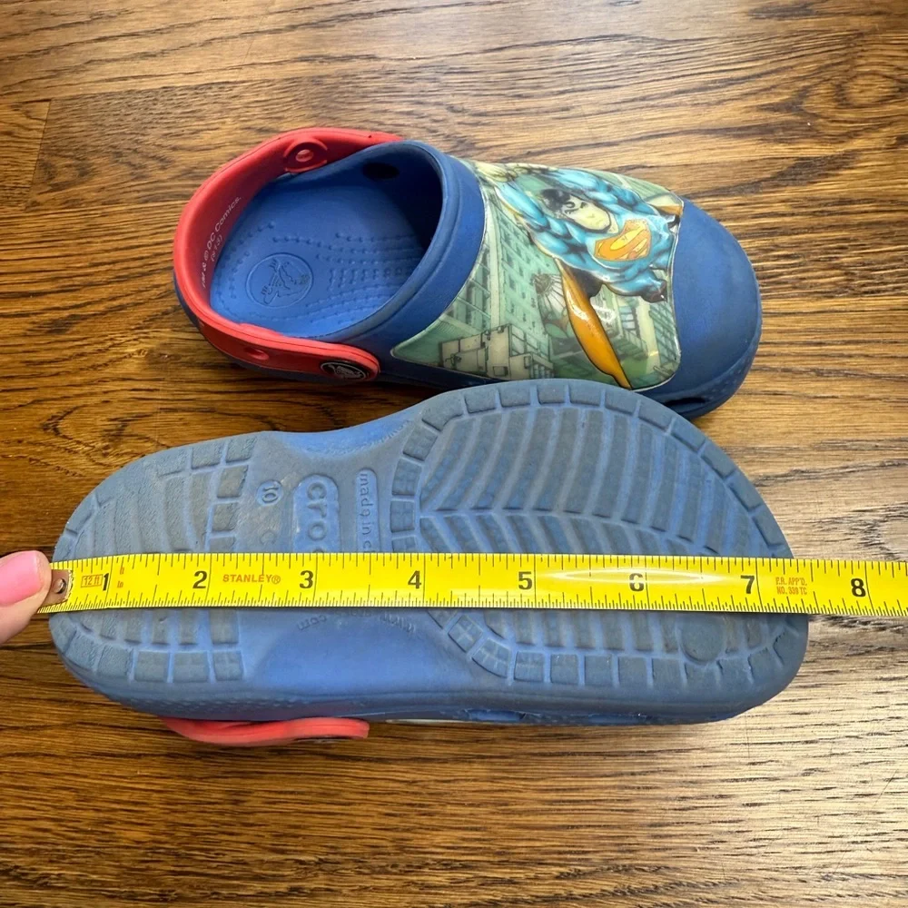 DC Comics Superman Kids CROCS - Blue and Red Size 10-11